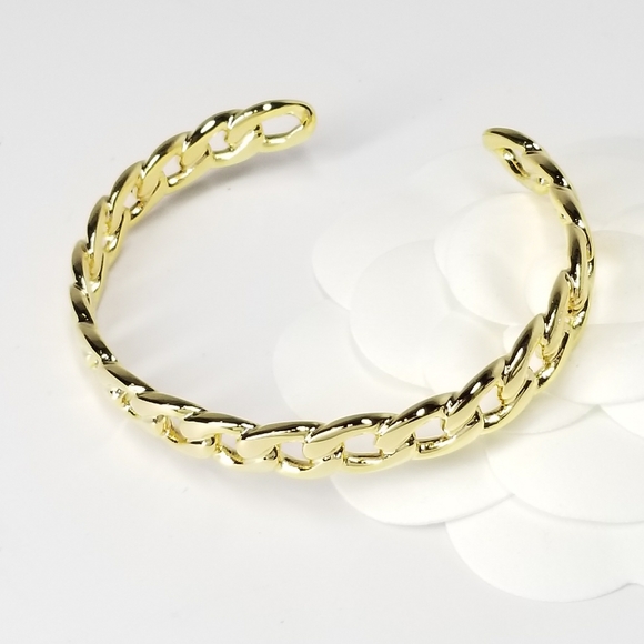 NEW Chain Links Open Cuff Bracelet Bangle - Picture 6 of 9